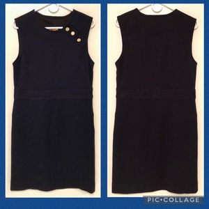 Tory Burch Wool Blend Sheath Dress with Gold Button Accents